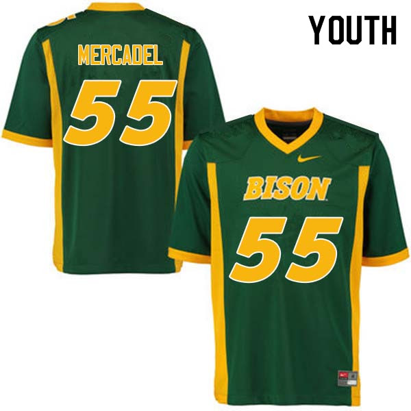 Youth #55 Aaron Mercadel North Dakota State Bison College Football Jerseys Sale-Green